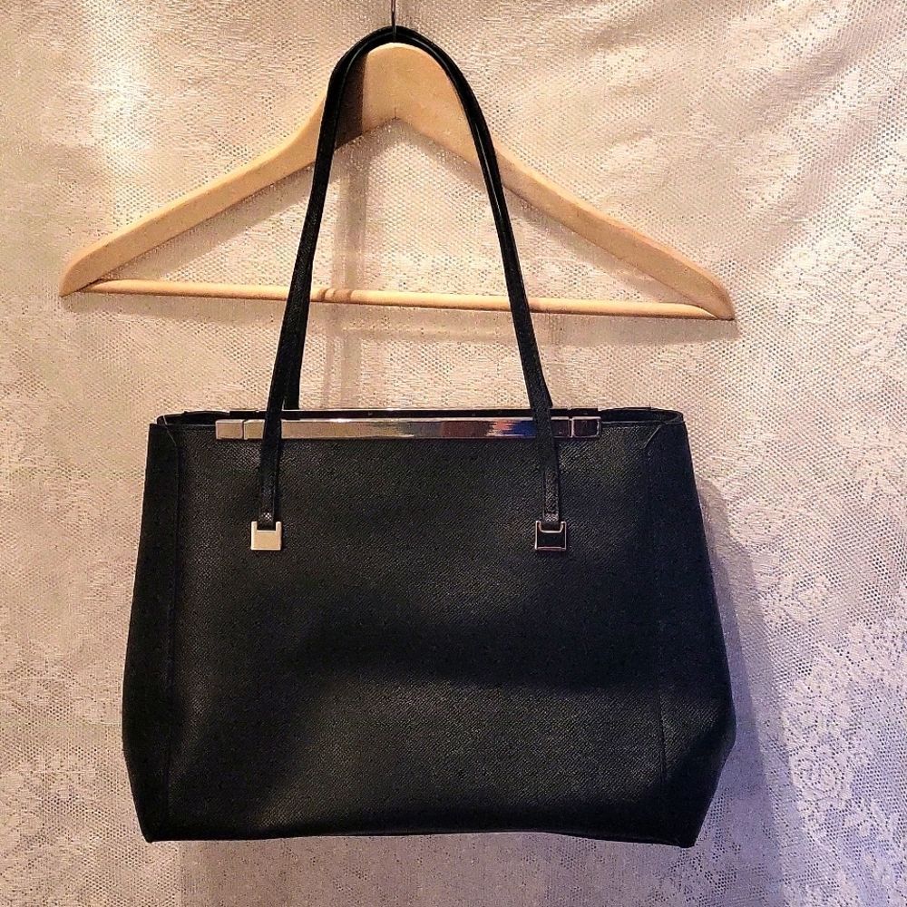 Ivanka Trump Black Soho Leather Tote Bag Shoulder Bag